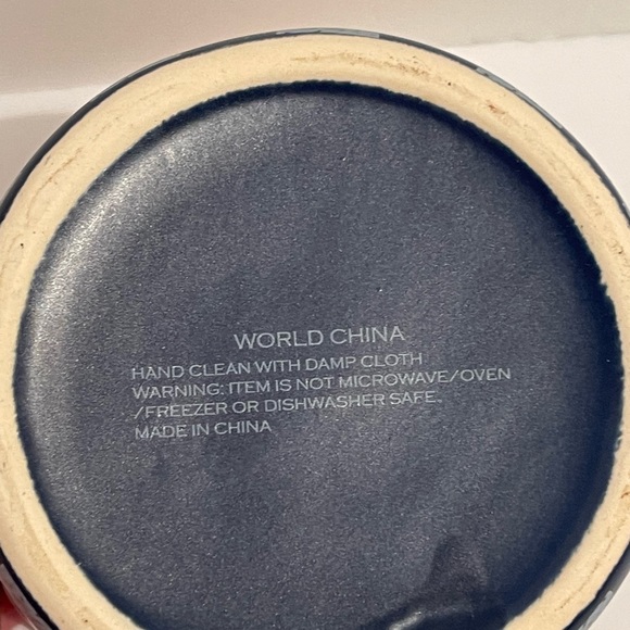 World China Stoneware Dog Treat Jar With Air Tight Lid And Handle Blue - Picture 5 of 5